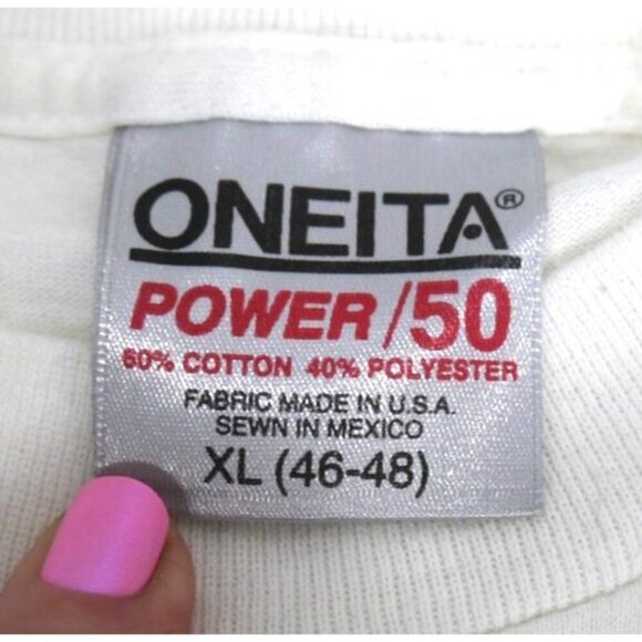 Vintage EDDIE RABBITT I Love A Rainy Night white T Shirt ONEITA Adult size XL - Picture 4 of 4